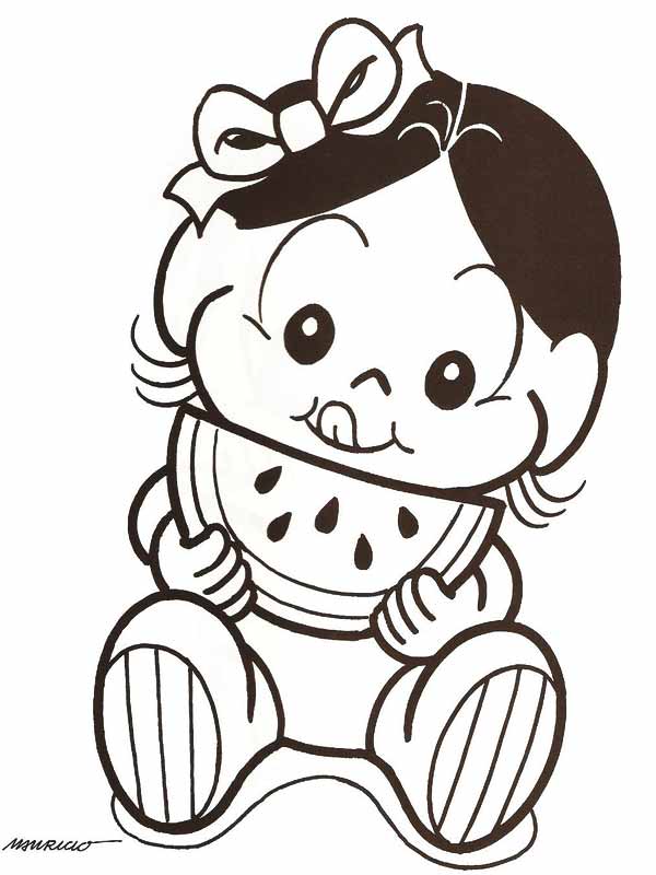 Turma Da Monica kids - Desenhos preto e branco para colorir