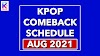 KPop Comeback Schedule August 2021
