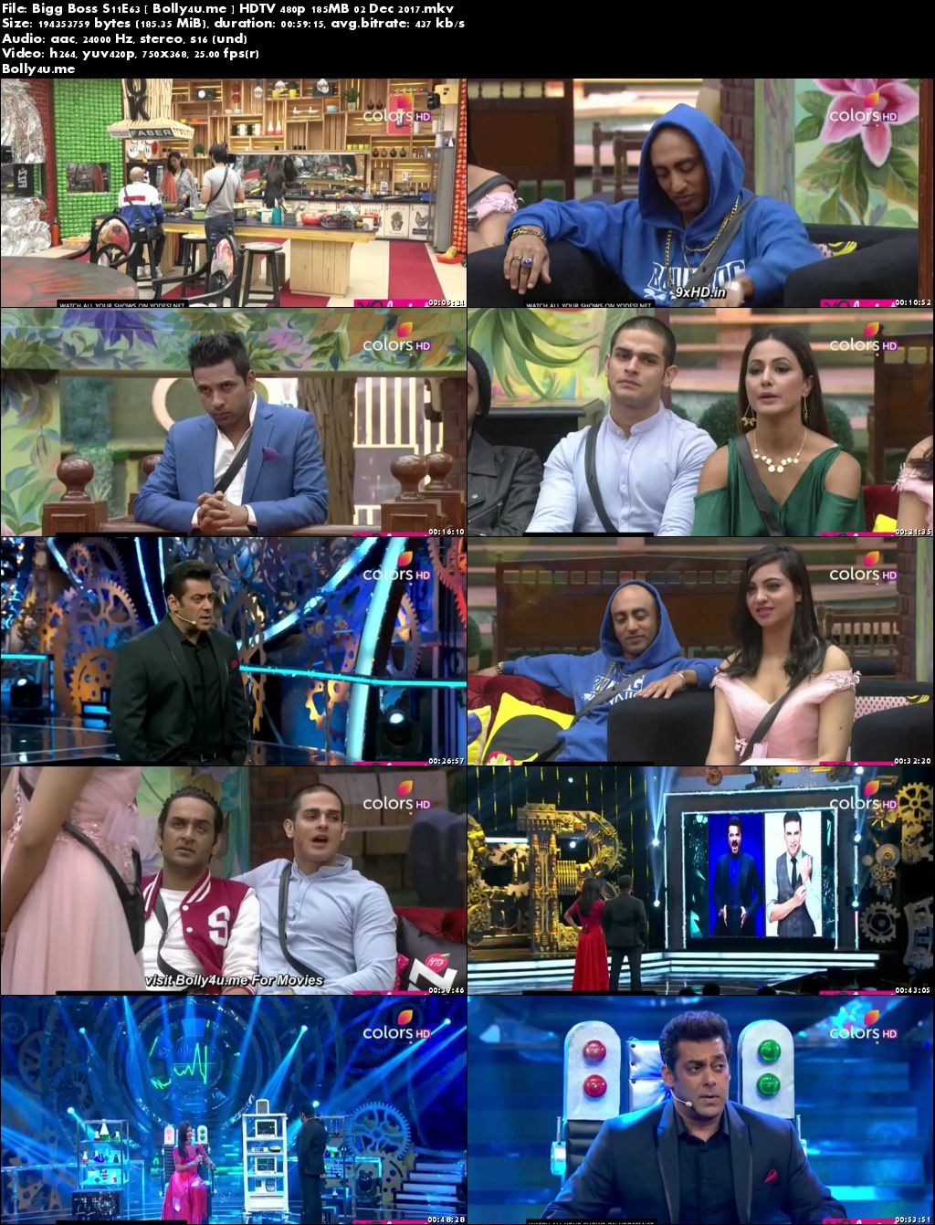 Bigg Boss S11E63 HDTV 480p 180MB 02 Dec 2017 Download