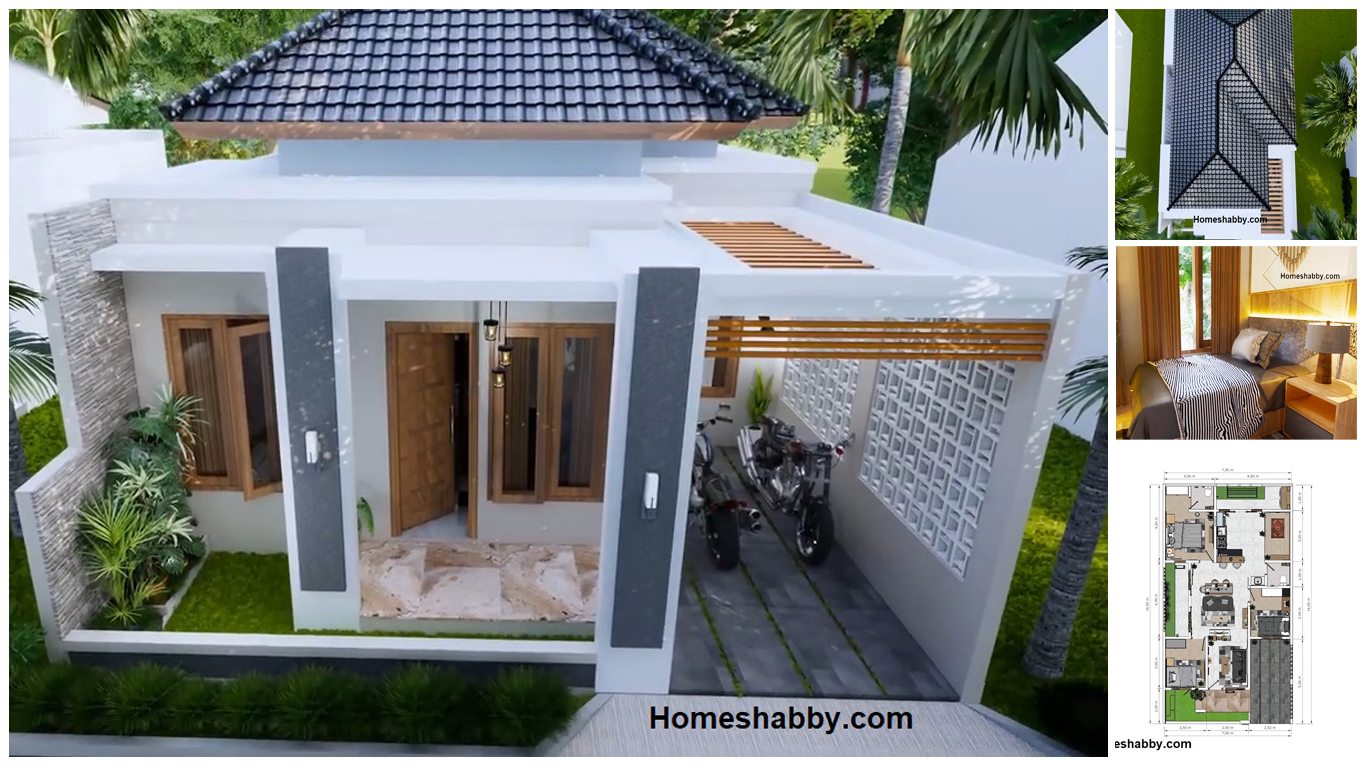 Desain Rumah Minimalis Elegan Ukuran 7 5 X 14 M 3 Kamar Tidur Mushola Lengkap Dengan Rabnya Homeshabby Com Design Home Plans Home Decorating And Interior Design
