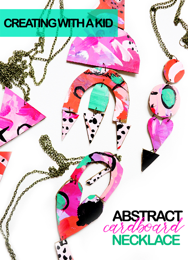 creating with a kid: abstract cardboard necklace