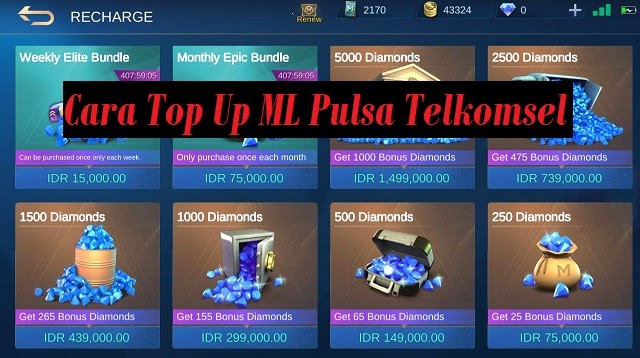 Cara Top Up ML Pulsa Telkomsel 2021 Cara1001