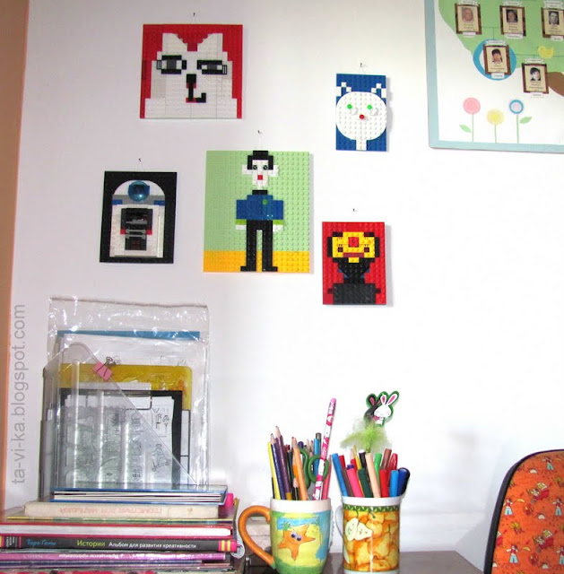 оформление детской комнаты картинами из lego
