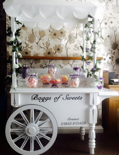 Baggs of Sweets, sweet cart for weddings and events, with lovely looking sweets.