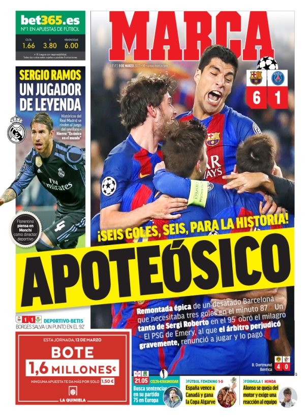 FC Barcelona, Marca: "Apoteósico"