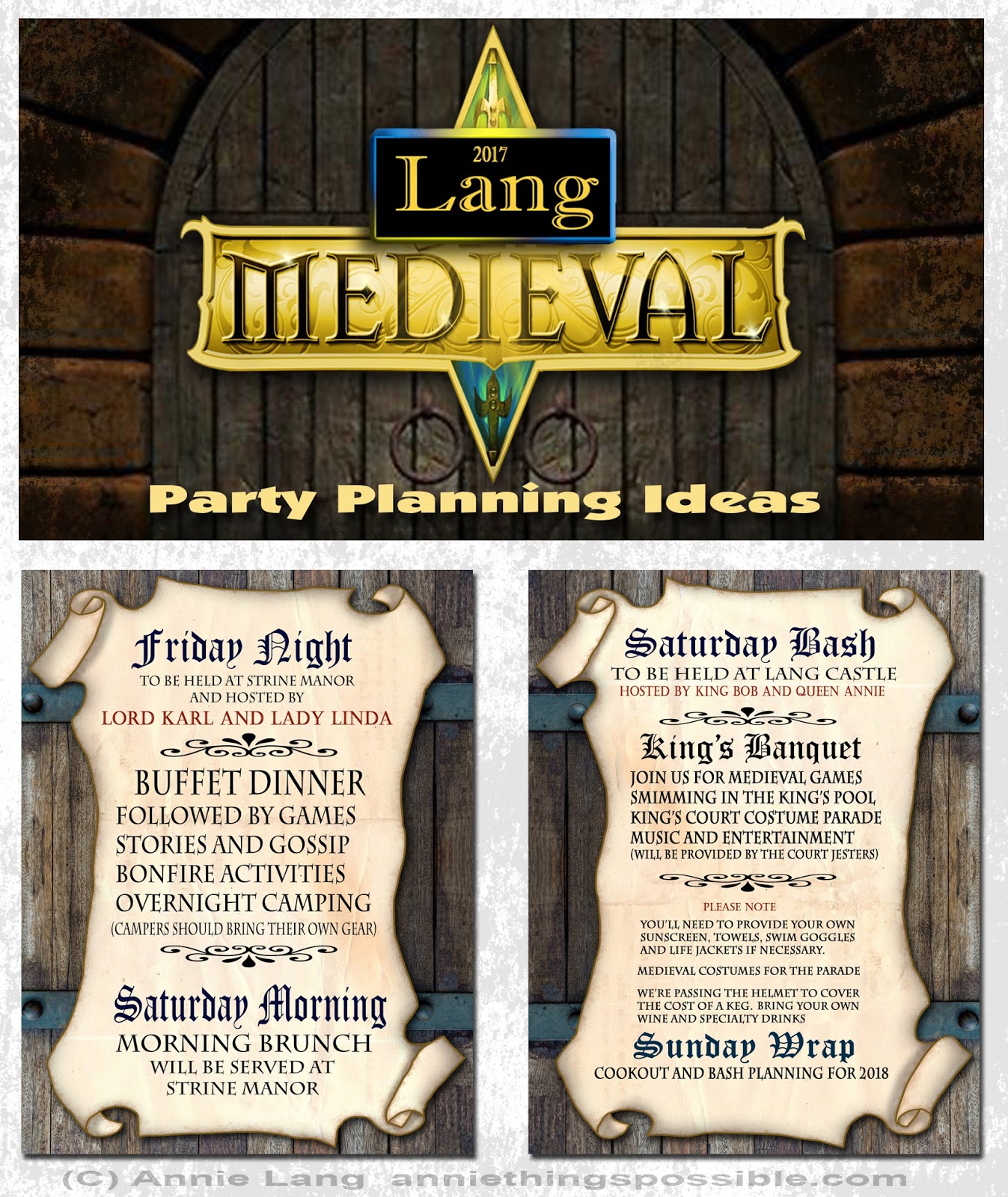 Annie Lang's Blog! MEDIEVAL PARTY