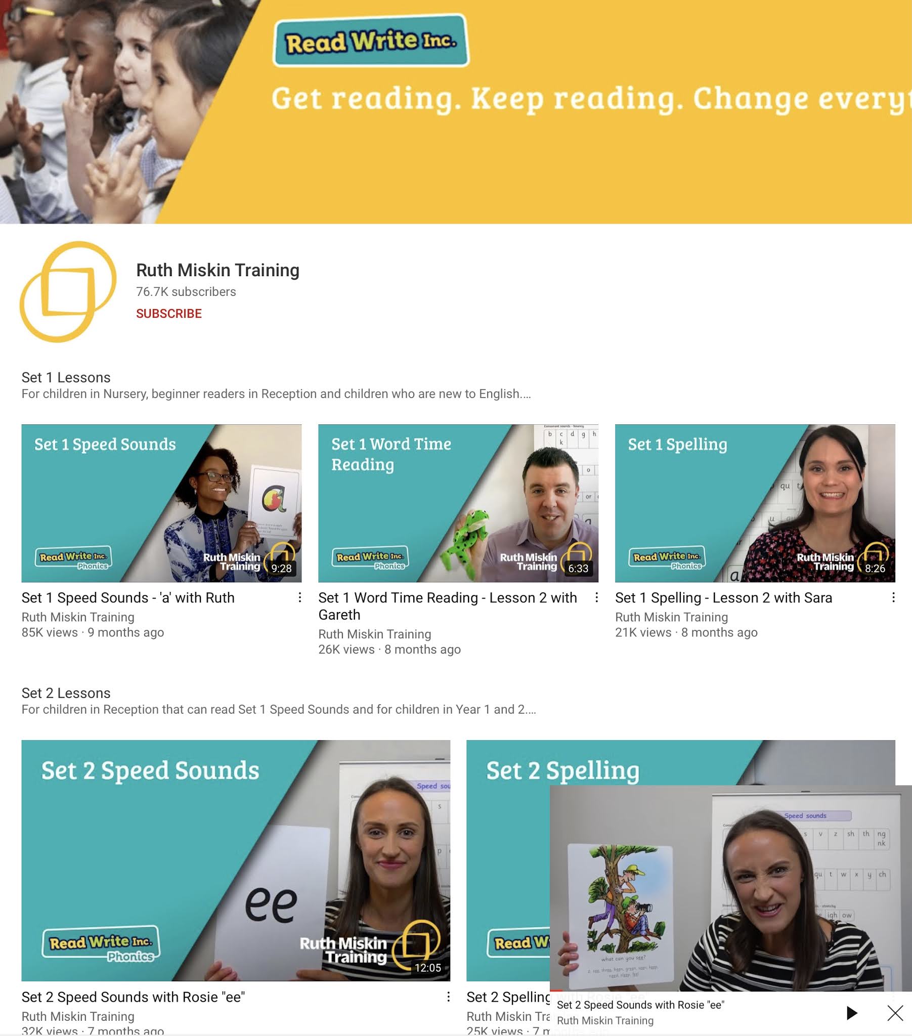 Alps Class Blog Read, Write Inc daily live lesson on YouTube