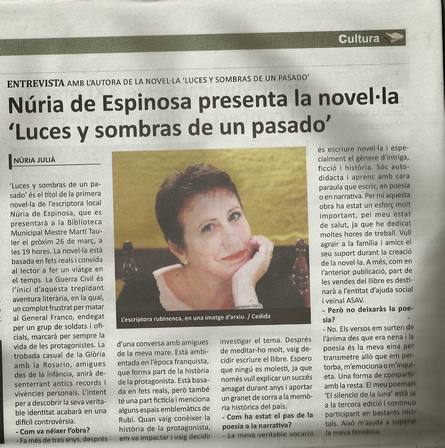 Entrevista en el Diario de Rubí