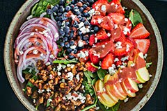 Buzzfeed's Berry Salad with Strawberry Balsamic Vinaigrette & Cayenne-Candied Walnuts