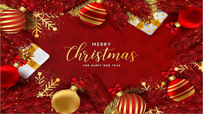 Christmas background theme backgrounds wallpaper wallpapers hd themes themed merry pc wallpapercave desktop Merry Christmas Ornaments on Red Background - XFXWallpapers