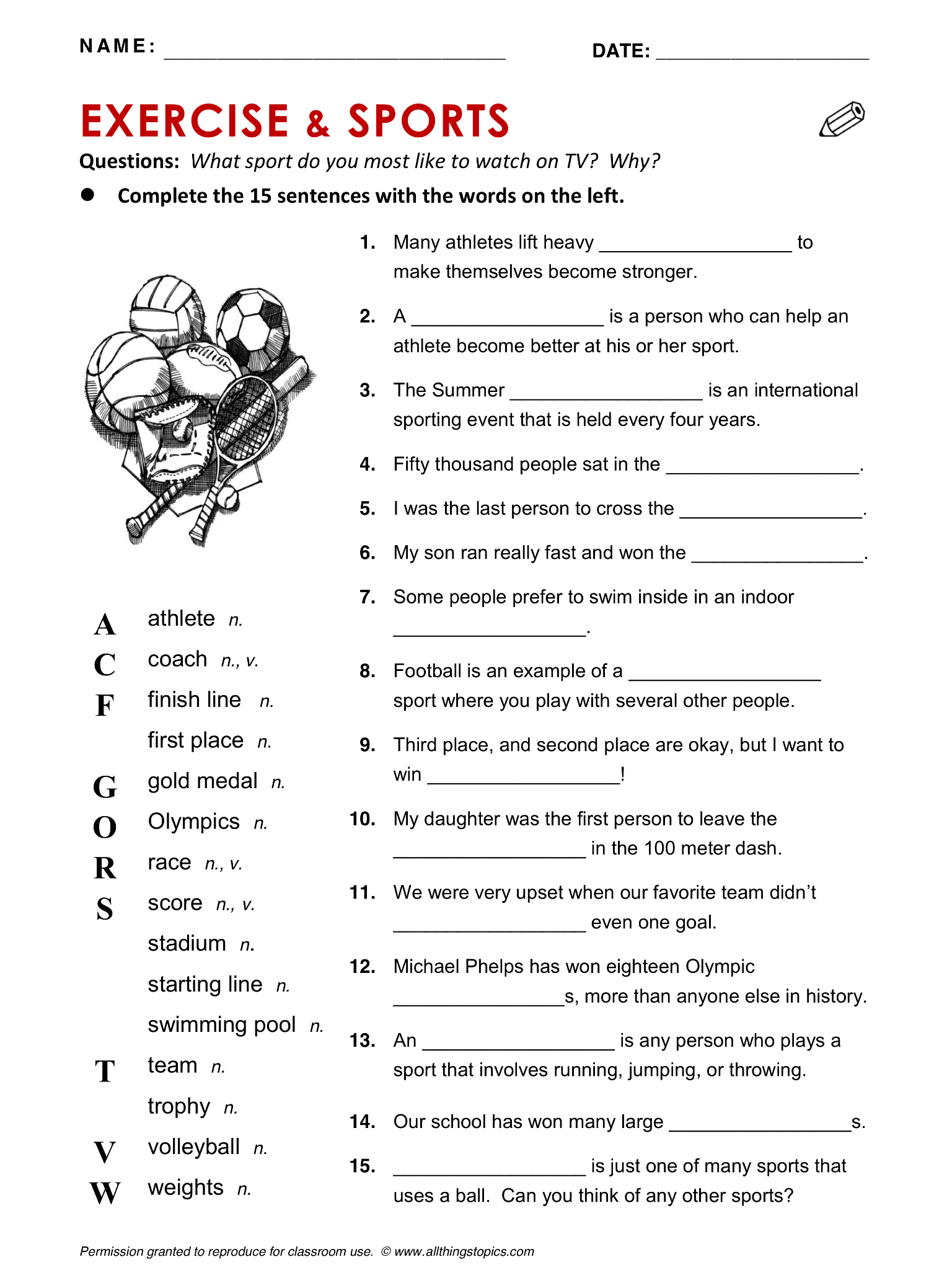What questions did these people. Sport and exercise английский. Sport Vocabulary exercises. Sport Worksheets. Vocabulary exercises in English.