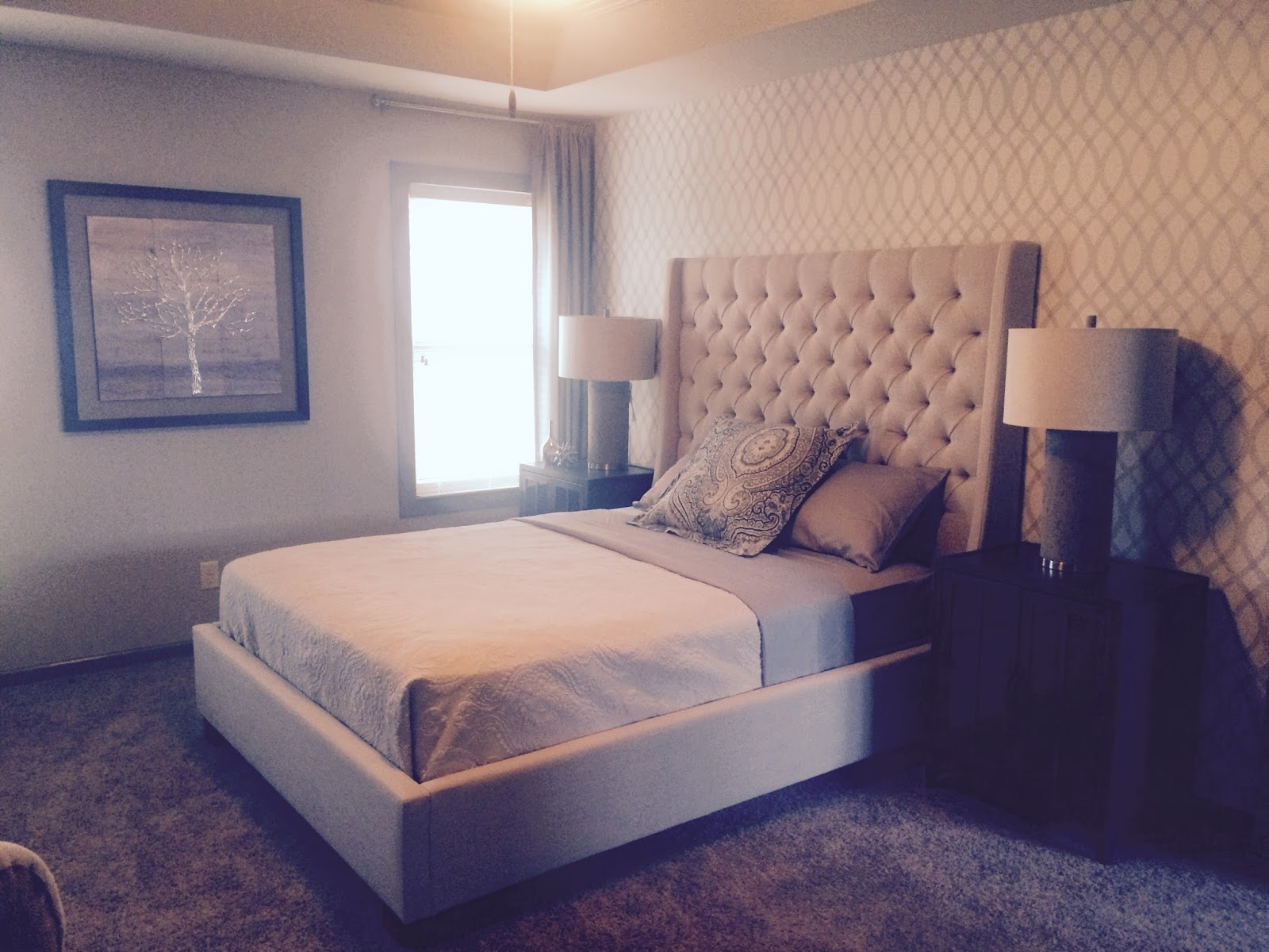 Interiors By Sarah Twenter News: Wallpaper wall behind a headboard