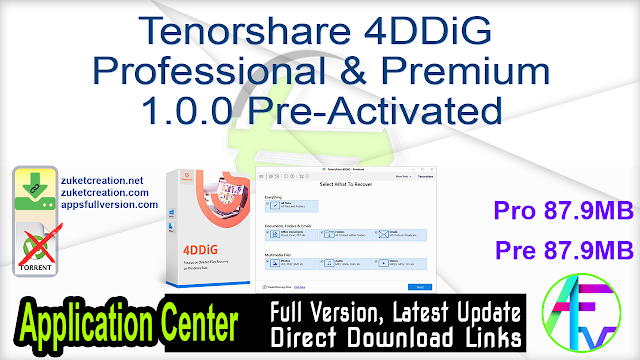 Tenorshare 4DDiG Professional & Premium 1.0.0 Pre-Activated
