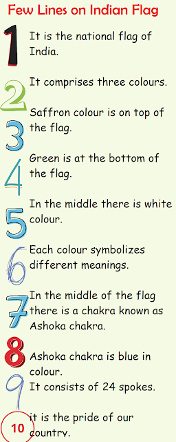 short 10 lines essay on Indian Flag
