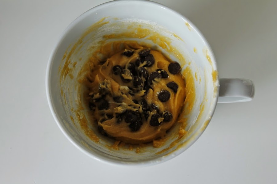 Receta y paso a paso Cookie in cup o Galleta hecha en taza