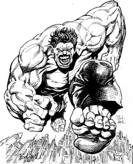 the incredible HULK the avengers black and white