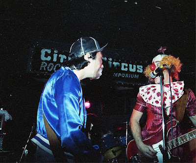 Condor on stage at Circus Circus rock club Halloween Party early 1980's