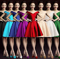 Eight-Color Vintage Retro Satin Flare Party Midi/Maxi Dress