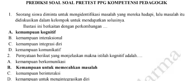 Download Contoh Soal Pre test PPG 2018