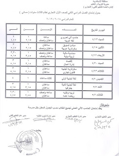 جداول امتحانات الترم الثاني 2019 للتعليم الفني محافظة الاسكندرية 1%2B%252821%2529