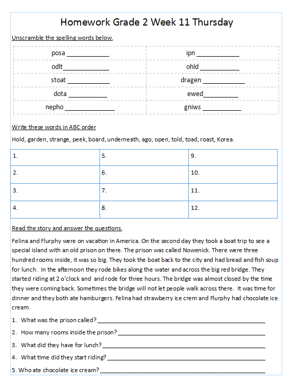 Grade 2 Mr Cooper: SPRING WEEK 11 (5/4-5/8)