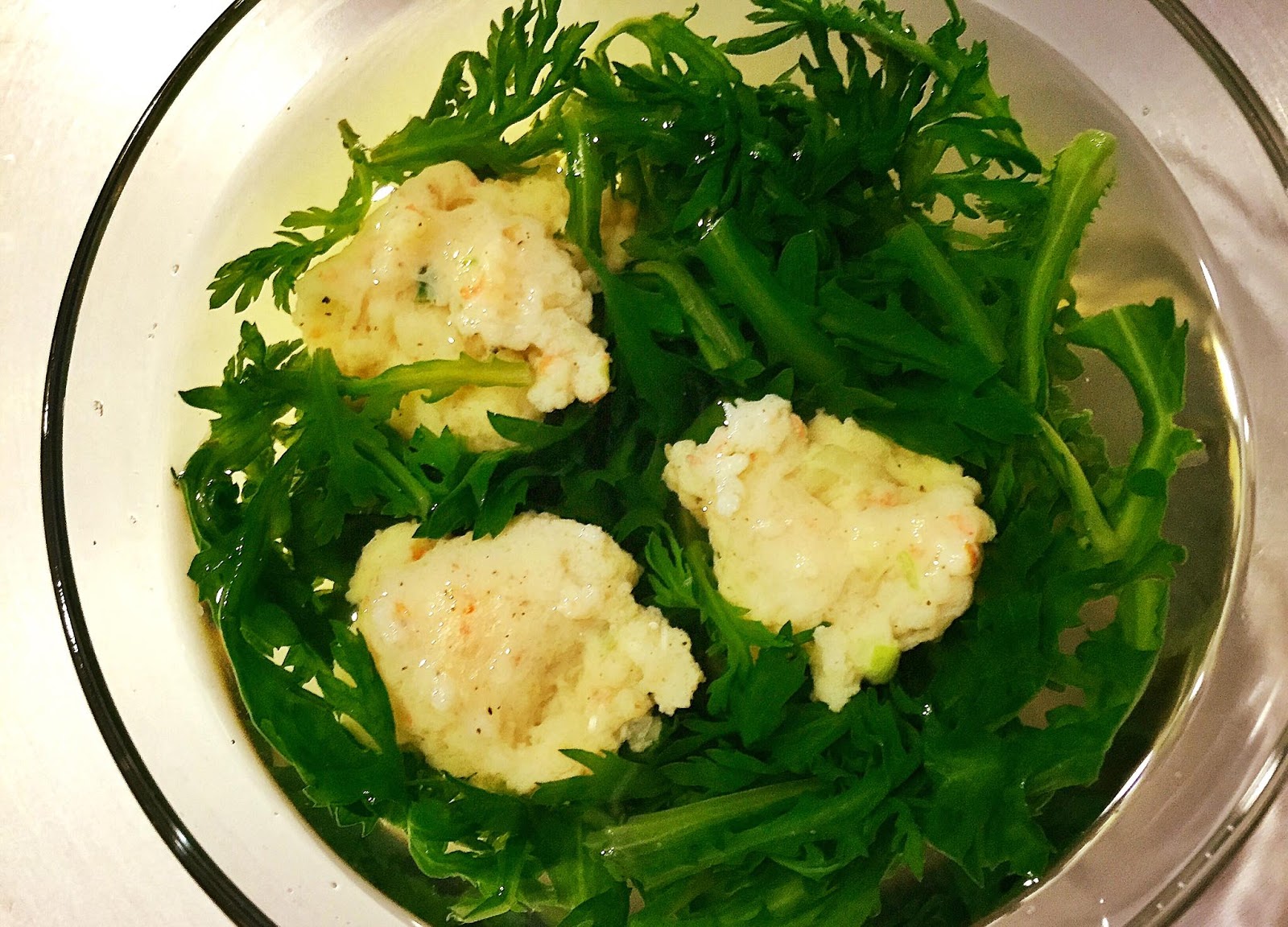 The Spices Of Life . . . Canh Tần Ô Nấu Chả Tôm (Chrysanthemum Greens