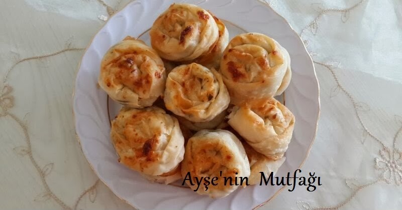 Hazir yufkadan peynirli gul boregi tarifi peynirli gul boregi Ayşe