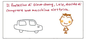 Il fratellino di Giova-chang, Lele, decide di comprare una macchina elettrica.