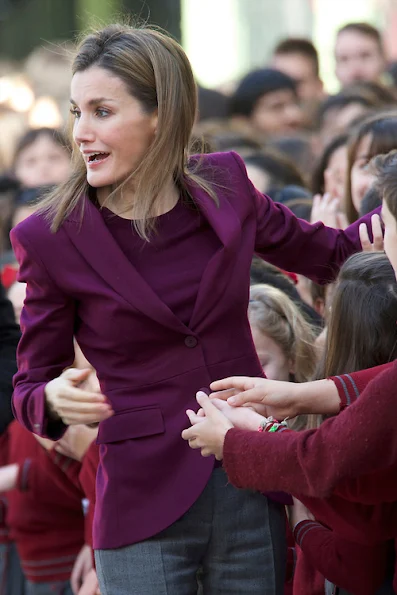 Princess Letizia attended the First International Congress of School Uncommon Diseases at La Salle School in Almaria