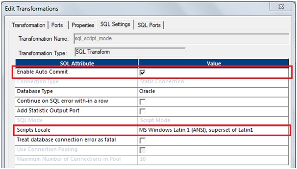 Check Enable Auto Commit