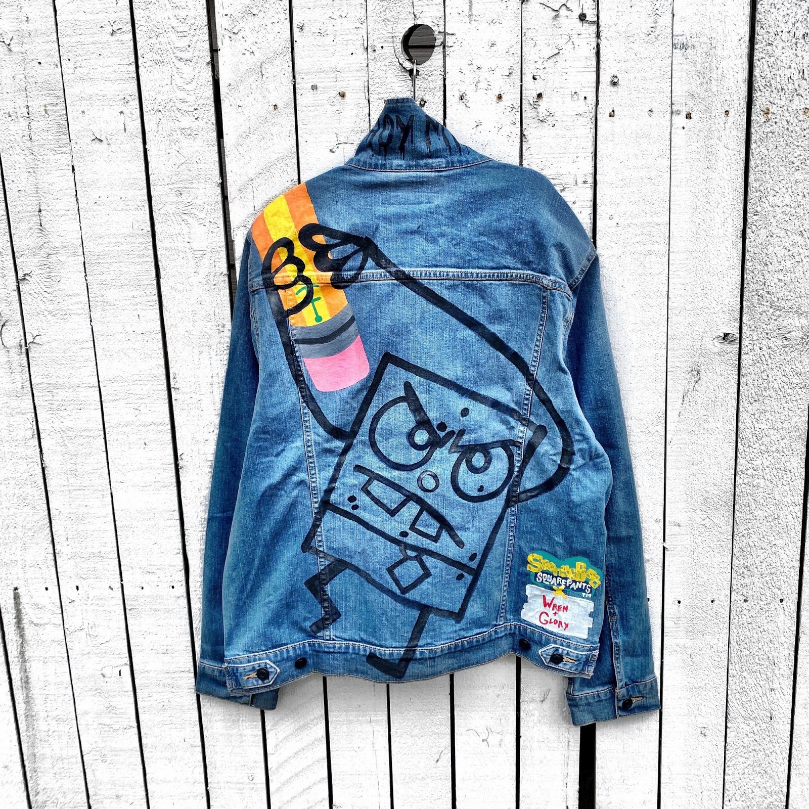 spongebob denim jacket