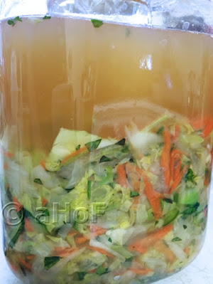 Fermenting, Curtido, cabbage, carrot, onion