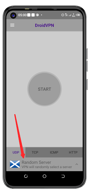 Lancez l'application DroidVPN.