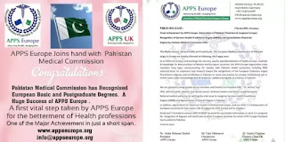 APPS Europe Joins Hand with Pakistan Medical Commission (PMC)