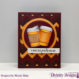 Stamp/Die Duos: Hug in A Mug, Custom Dies: Chevron Background, Double Stitched Circles, Fall Favorites 