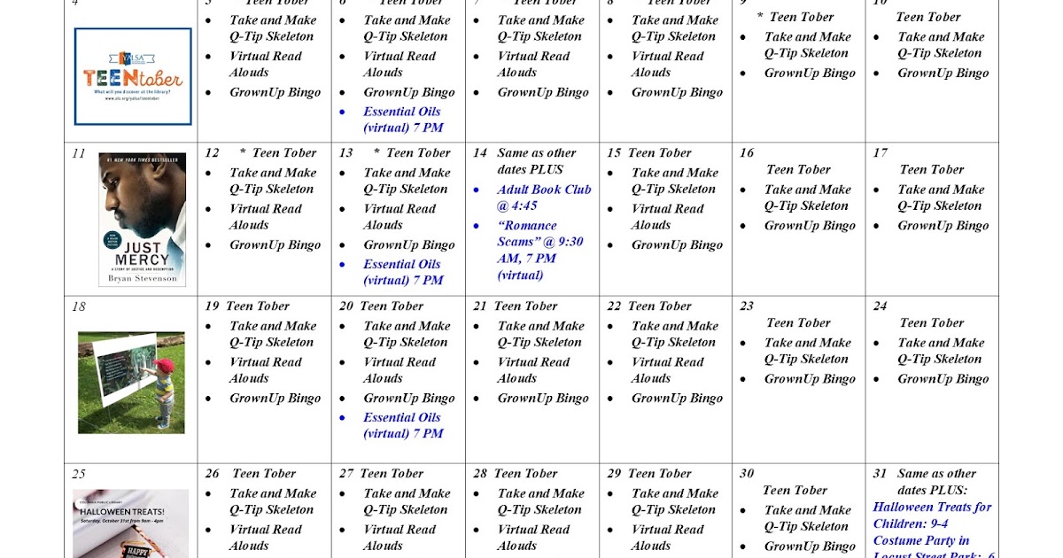 COLUMBIA SPY Columbia Public Library Calendar of Events October 2020