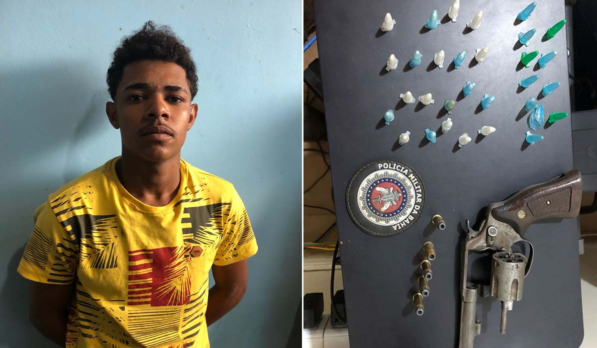 Jovem é preso com arma de fogo e drogas em Mundo Novo