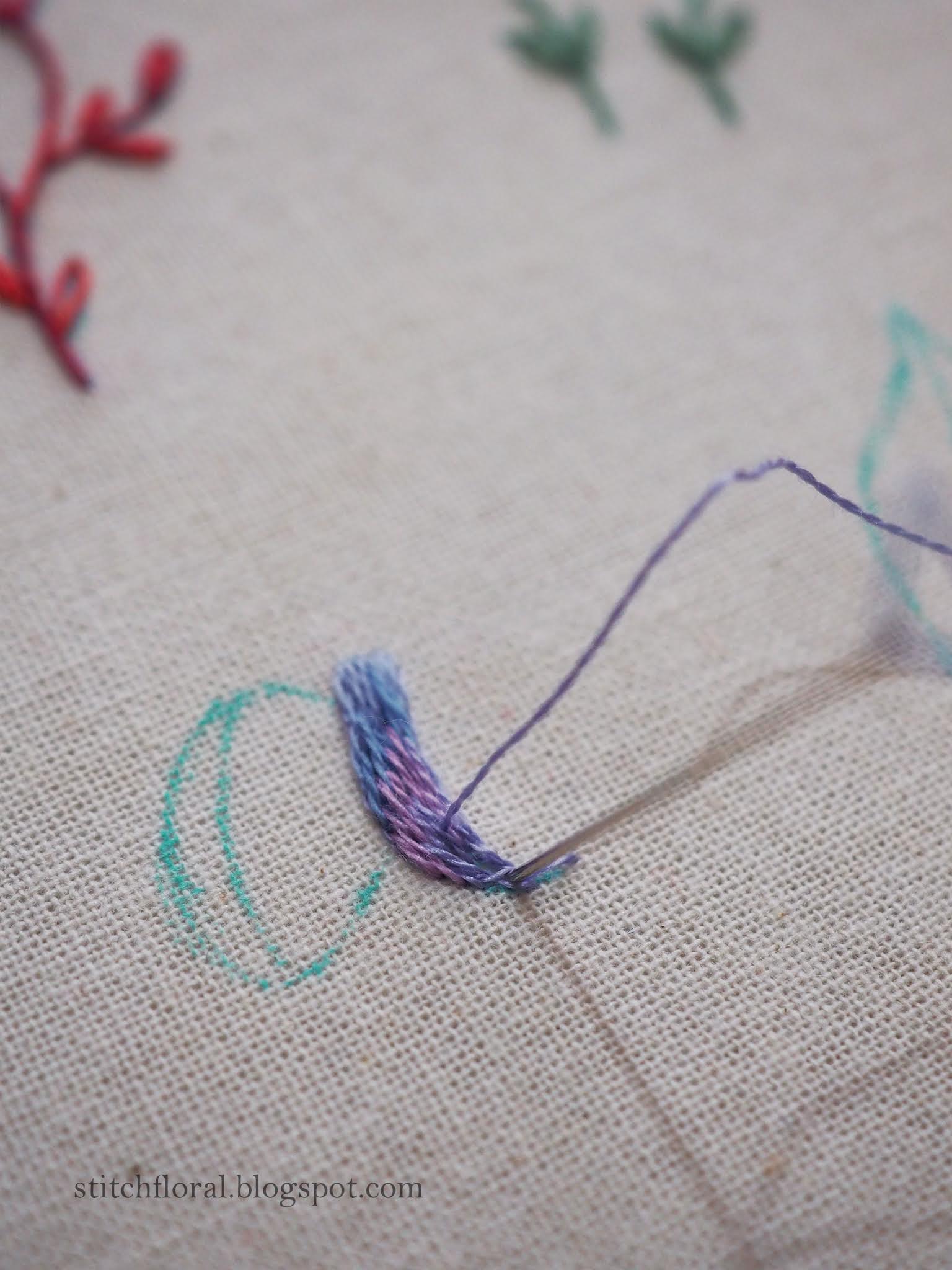 How to use variegated thread in hand embroidery Stitch Floral