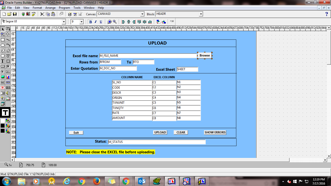 Application Development Miscellaneous Oracle Forms (D2K) 6i Login Form