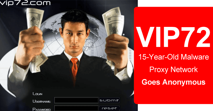 VIP72 – 15-Year-Old Malware Proxy Network Goes Anonymous VIP72 – 15-Year-Old Malware Proxy Network Goes Anonymous