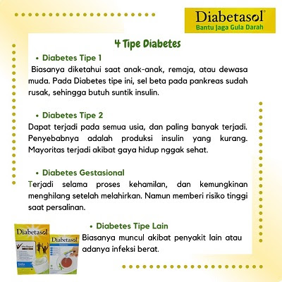 tipe diabetes ada 4 tipe diabetes