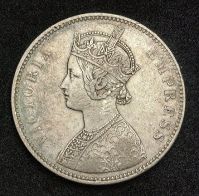 British India coin Rupee Queen Victoria