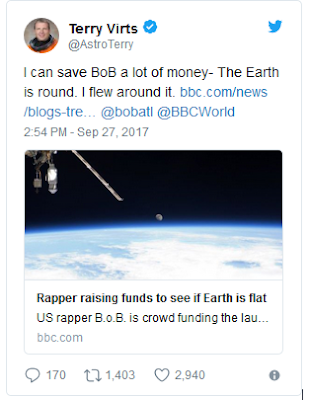 Αστροναύτες απαντούν σε ράπερ που πιστεύει οτι η γη είναι επίπεδη (pics)