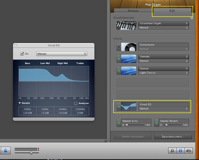 GarageBand visual EQ manual settings