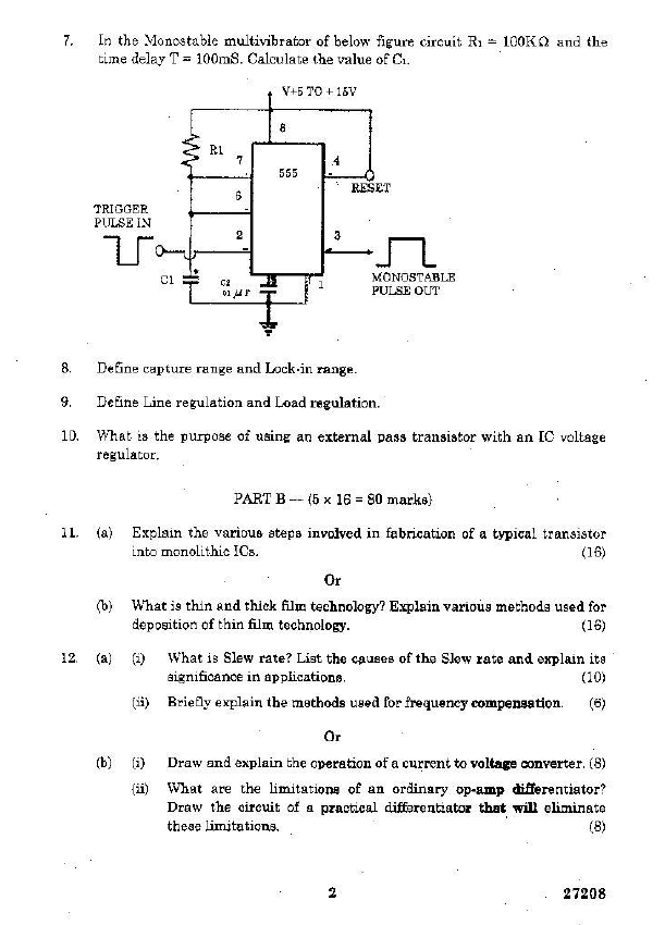 EE6303 Linear Integrated Circuits and Applications Nov Dec 2015 Question Paper University