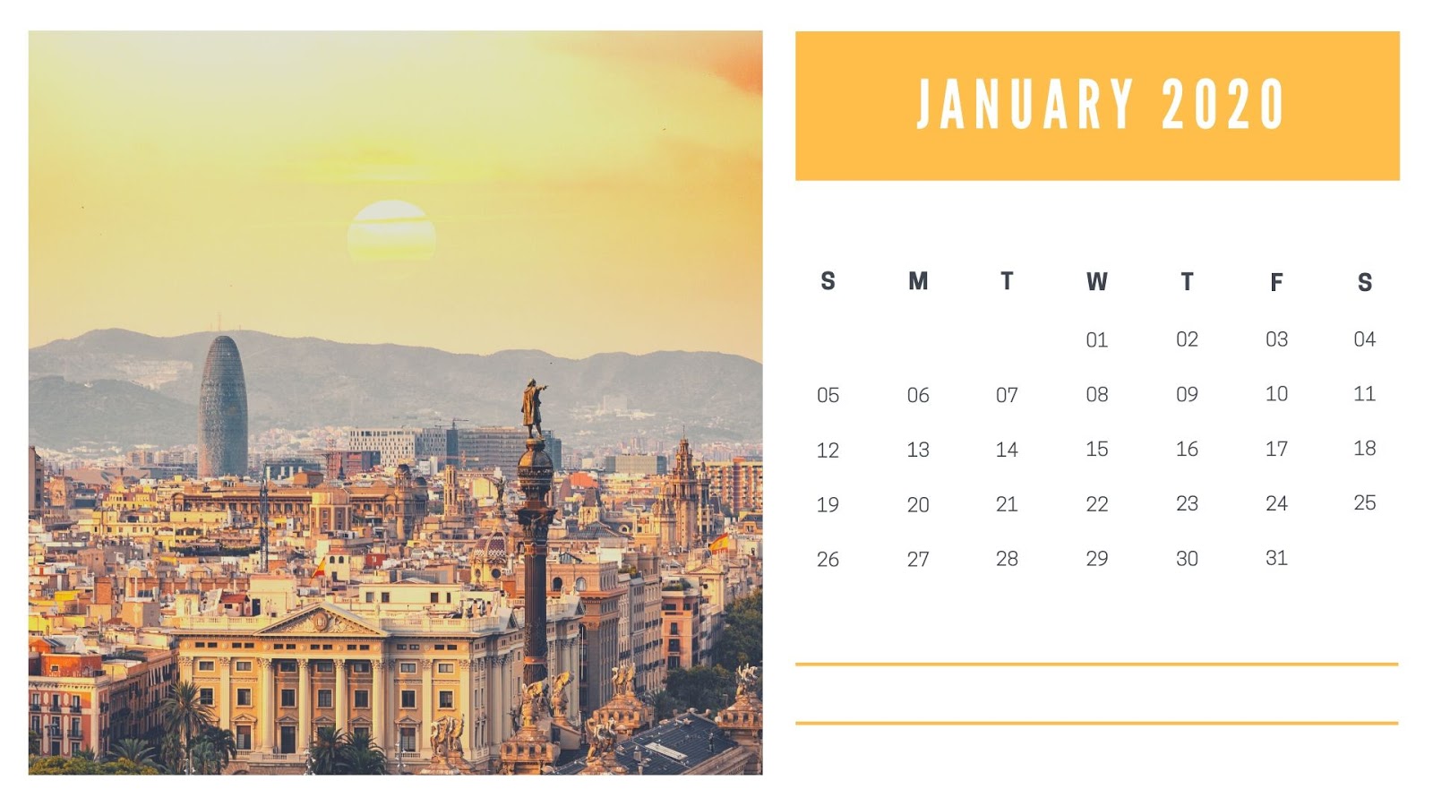 January 2020 Calendar images HD Wallpaper