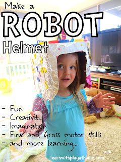 imaginative play, activities for kids, robot activity, box activity