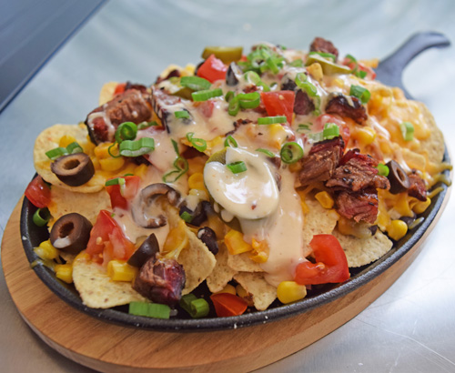 Smoked Green Chile Brisket Nachos