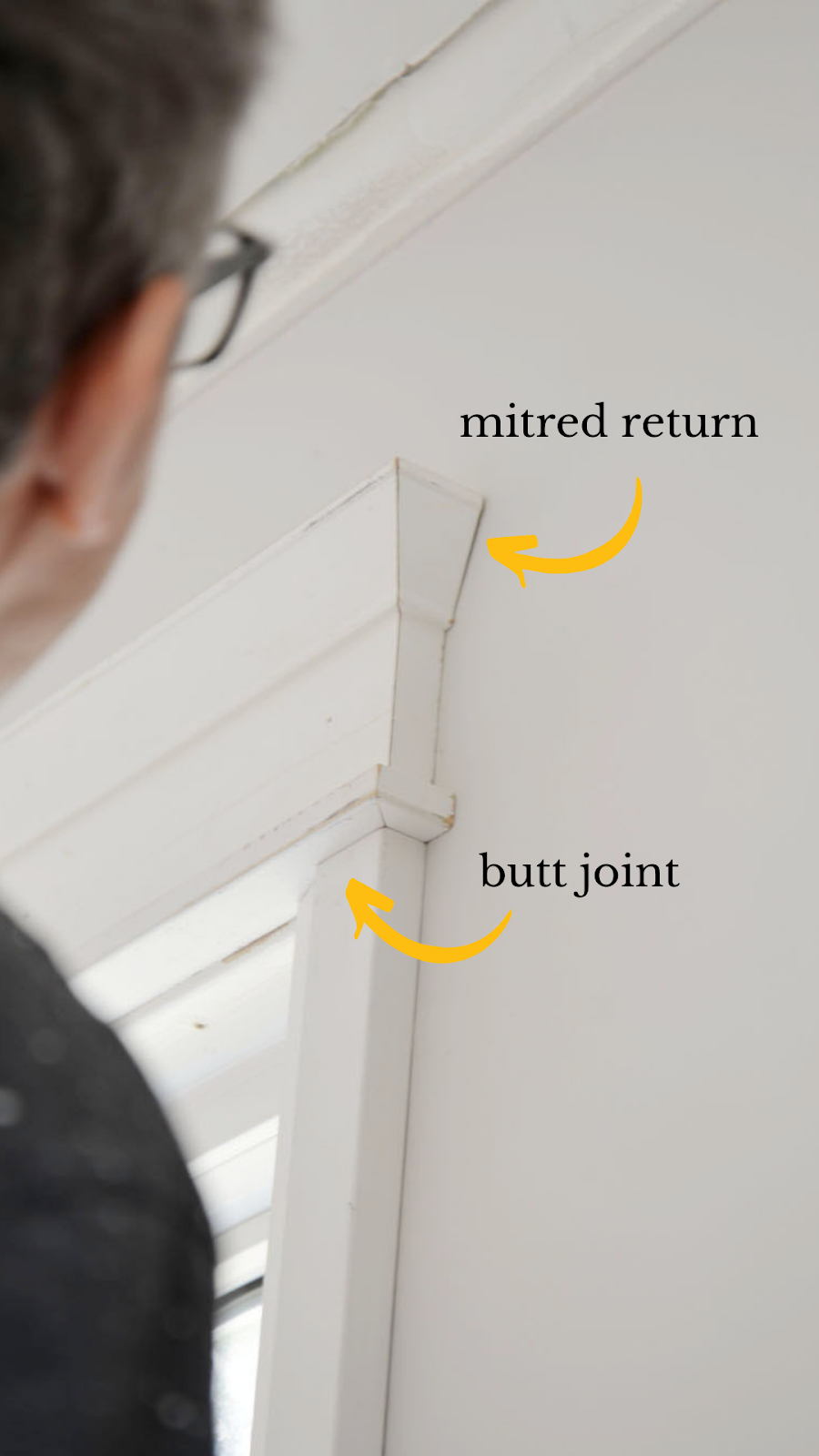mitred return, butt joint, trim joint, how to join moulding, window casing installation, traditional moulding, shiplap alternatives