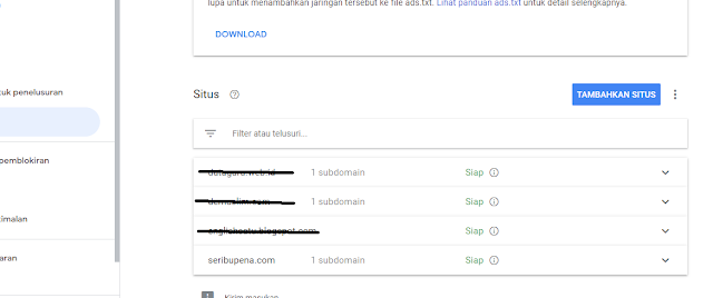 Menambahkan Domain Site Review Adsense